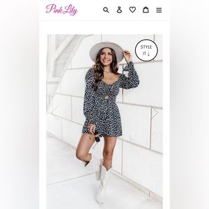 Pink Lily Black Spotted Romper